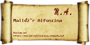 Mallár Alfonzina névjegykártya